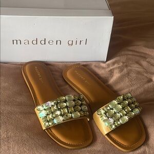 Madden Girl Gold Embellished Sandals